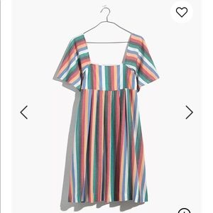 Madewell Square Neck Mini-Dress in Festival Stripe